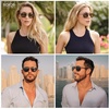 image:imageSOJOS Retro Polarized Aviator Sunglasses for Women Men Square Shades Tangle Free UV400 Protection Running Fishing SJ2754Shiny Blackgold