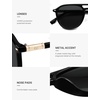 image:imageSOJOS Retro Polarized Aviator Sunglasses for Women MenTrendy Square Shades UV400 Protection SJ2605Shiny BlackGrey