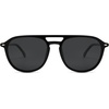 image:imageSOJOS Retro Polarized Aviator Sunglasses for Women MenTrendy Square Shades UV400 Protection SJ2605Shiny BlackGrey