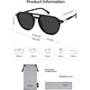 image:imageSOJOS Retro Polarized Aviator Sunglasses for Women MenTrendy Square Shades UV400 Protection SJ2605Shiny BlackGrey