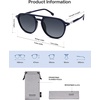 image:imageSOJOS Retro Polarized Aviator Sunglasses for Women MenTrendy Square Shades UV400 Protection SJ2605Shiny BlueGradient Grey