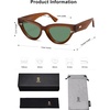 image:imageSOJOS Retro Polarized Cat Eye Sunglasses Womens Vintage Shades Trendy Stylish Sunnies SJ2331ABrown  Green Lens