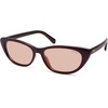 image:imageSOJOS Retro Polarized Cat Eye Sunglasses for Women Narrow Vintage Shades Trendy Sunnies SJ2396Maroon Light Orange