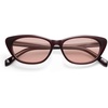 image:imageSOJOS Retro Polarized Cat Eye Sunglasses for Women Narrow Vintage Shades Trendy Sunnies SJ2396Maroon Light Orange