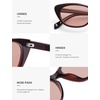 image:imageSOJOS Retro Polarized Cat Eye Sunglasses for Women Narrow Vintage Shades Trendy Sunnies SJ2396Maroon Light Orange