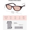 image:imageSOJOS Retro Polarized Cat Eye Sunglasses for Women Narrow Vintage Shades Trendy Sunnies SJ2396Maroon Light Orange