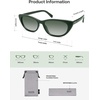 image:imageSOJOS Retro Polarized Cat Eye Sunglasses for Women Narrow Vintage Shades Trendy Sunnies SJ2396Milky GreenGreen