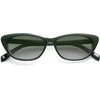 image:imageSOJOS Retro Polarized Cat Eye Sunglasses for Women Narrow Vintage Shades Trendy Sunnies SJ2396Milky GreenGreen