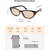 image:imageSOJOS Retro Polarized Cat Eye Sunglasses for Women Narrow Vintage Shades Trendy Sunnies SJ2396TortoiseVery Light Brown