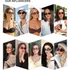 image:imageSOJOS Retro Polarized Hexagon Sunglasses for Women Men UV400 Trendy Rectangle 70s 80s 90s Shades SJ2389Transparent Brown
