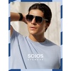 image:imageSOJOS Retro Polarized Hexagonal Aviator Sunglasses Womens Mens Trendy Rectangle UV400 Shades SJ2398BlackBlue