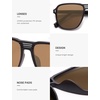 image:imageSOJOS Retro Polarized Hexagonal Aviator Sunglasses Womens Mens Trendy Rectangle UV400 Shades SJ2398BlackBrown