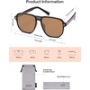 image:imageSOJOS Retro Polarized Hexagonal Aviator Sunglasses Womens Mens Trendy Rectangle UV400 Shades SJ2398BlackBrown
