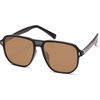 image:imageSOJOS Retro Polarized Hexagonal Aviator Sunglasses Womens Mens Trendy Rectangle UV400 Shades SJ2398BlackBrown