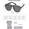 image:imageSOJOS Retro Polarized Hexagonal Aviator Sunglasses Womens Mens Trendy Rectangle UV400 Shades SJ2398BlackGrey