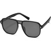 image:imageSOJOS Retro Polarized Hexagonal Aviator Sunglasses Womens Mens Trendy Rectangle UV400 Shades SJ2398BlackGrey