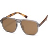 image:imageSOJOS Retro Polarized Hexagonal Aviator Sunglasses Womens Mens Trendy Rectangle UV400 Shades SJ2398TortoiseBrown