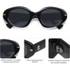 image:imageSOJOS Retro Polarized Large Oval Sunglasses Womens Mens Trendy UV400 Sun Glasses 80s 90s Shades SJ2365Black