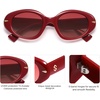 image:imageSOJOS Retro Polarized Large Oval Sunglasses Womens Mens Trendy UV400 Sun Glasses 80s 90s Shades SJ2365Red