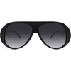 image:imageSOJOS Retro Polarized Oversized 90s Aviator Sunglasses Womens Men Trendy Vintage Square Shades SJ2661Black Frame Grey Grading Lens