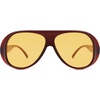 image:imageSOJOS Retro Polarized Oversized 90s Aviator Sunglasses Womens Men Trendy Vintage Square Shades SJ2661Brown Frame Yellow Lens