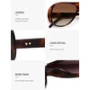 image:imageSOJOS Retro Polarized Oversized 90s Aviator Sunglasses Womens Men Trendy Vintage Square Shades SJ2661Brown Frame Yellow Lens