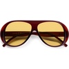 image:imageSOJOS Retro Polarized Oversized 90s Aviator Sunglasses Womens Men Trendy Vintage Square Shades SJ2661Brown Frame Yellow Lens