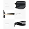 image:imageSOJOS Retro Polarized Rectangle 70s Sunglasses for Women MenTrendy Hexagon 80s 90s Shades SJ2625Black Frame Grey Lens