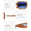 image:imageSOJOS Retro Polarized Rectangle 70s Sunglasses for Women MenTrendy Hexagon 80s 90s Shades SJ2625Orange Frame Blue Grading Lens