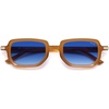 image:imageSOJOS Retro Polarized Rectangle 70s Sunglasses for Women MenTrendy Hexagon 80s 90s Shades SJ2625Orange Frame Blue Grading Lens