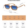 image:imageSOJOS Retro Polarized Rectangle 70s Sunglasses for Women MenTrendy Hexagon 80s 90s Shades SJ2625Orange Frame Blue Grading Lens
