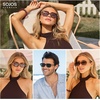 image:imageSOJOS Retro Polarized Rectangle 70s Sunglasses for Women MenTrendy Hexagon 80s 90s Shades SJ2625Tortoise Frame Brown Grading Lens