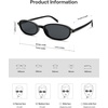 image:imageSOJOS Retro Polarized Rectangle Oval Sunglasses for Women MenTrendy Petite Shades Skinny Rim UV400 Protected SJ2668Black