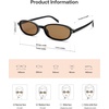 image:imageSOJOS Retro Polarized Rectangle Oval Sunglasses for Women MenTrendy Petite Shades Skinny Rim UV400 Protected SJ2668BlackBrown