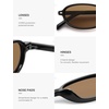 image:imageSOJOS Retro Polarized Rectangle Oval Sunglasses for Women MenTrendy Petite Shades Skinny Rim UV400 Protected SJ2668BlackBrown