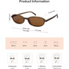 image:imageSOJOS Retro Polarized Rectangle Oval Sunglasses for Women MenTrendy Petite Shades Skinny Rim UV400 Protected SJ2668Brown