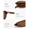 image:imageSOJOS Retro Polarized Rectangle Oval Sunglasses for Women MenTrendy Petite Shades Skinny Rim UV400 Protected SJ2668Brown