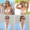 image:imageSOJOS Retro Polarized Rectangle Oval Sunglasses for Women MenTrendy Petite Shades Skinny Rim UV400 Protected SJ2668Tortoise