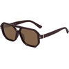 image:imageSOJOS Retro Polarized Square Aviator Sunglasses for Women Men Vintage 70s UV400 Protection Shade SJ2609Brown Brown Lens