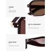 image:imageSOJOS Retro Polarized Square Aviator Sunglasses for Women Men Vintage 70s UV400 Protection Shade SJ2609Brown Brown Lens
