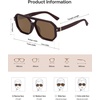 image:imageSOJOS Retro Polarized Square Aviator Sunglasses for Women Men Vintage 70s UV400 Protection Shade SJ2609Brown Brown Lens