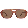 image:imageSOJOS Retro Polarized Square Aviator Sunglasses for Women Men Vintage 70s UV400 Protection Shade SJ2609Brown Pattern Brown Lens