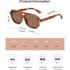 image:imageSOJOS Retro Polarized Square Aviator Sunglasses for Women Men Vintage 70s UV400 Protection Shade SJ2609Brown Pattern Brown Lens