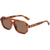 image:imageSOJOS Retro Polarized Square Aviator Sunglasses for Women Men Vintage 70s UV400 Protection Shade SJ2609Brown Pattern Brown Lens