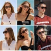 image:imageSOJOS Retro Polarized Square Aviator Sunglasses for Women Men Vintage 70s UV400 Protection Shade SJ2609Dark Green Red Lens