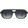 image:imageSOJOS Retro Polarized Square Aviator Sunglasses for Women Men Vintage 70s UV400 Protection Shade SJ2609Green Grey Grading Lens