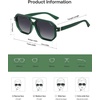 image:imageSOJOS Retro Polarized Square Aviator Sunglasses for Women Men Vintage 70s UV400 Protection Shade SJ2609Green Grey Grading Lens