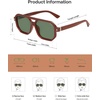 image:imageSOJOS Retro Polarized Square Aviator Sunglasses for Women Men Vintage 70s UV400 Protection Shade SJ2609Milky Brown Green Lens