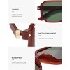 image:imageSOJOS Retro Polarized Square Aviator Sunglasses for Women Men Vintage 70s UV400 Protection Shade SJ2609Milky Brown Green Lens