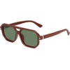 image:imageSOJOS Retro Polarized Square Aviator Sunglasses for Women Men Vintage 70s UV400 Protection Shade SJ2609Milky Brown Green Lens